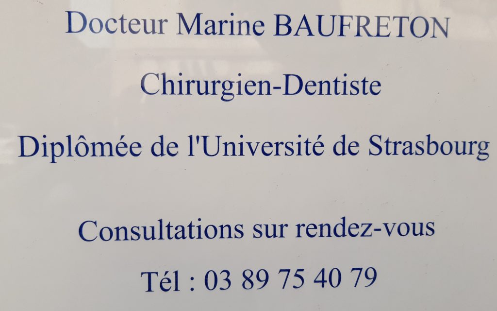 Docteur chirurgien-dentiste BAUFRETON Marine