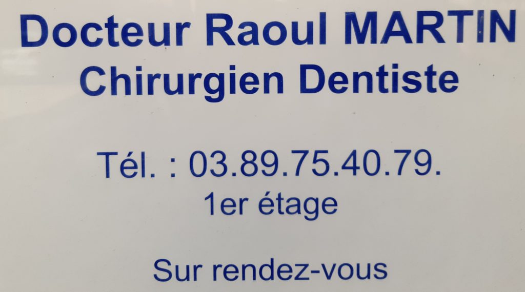 Docteur chirurgien-dentiste MARTIN Raoul