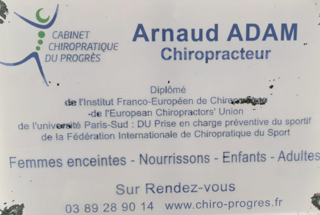 ADAM Arnaud Cabinet Chiropratique du Progrès